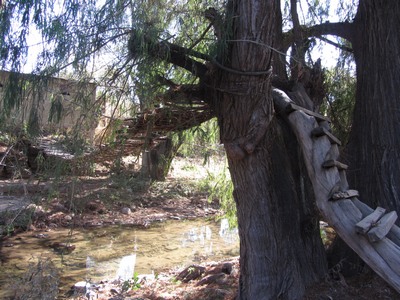 Wooden bridge, Paintla, Mexico