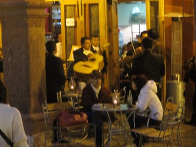 Street musician at night, San Miguel de Allende, Mexico