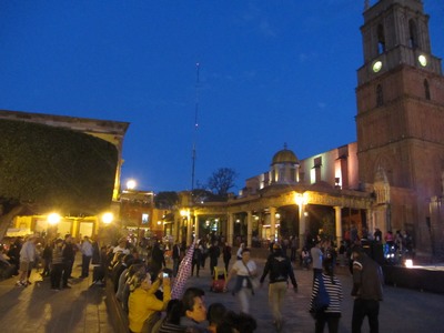Jardin at night, San Miguel de Allende, Mexico