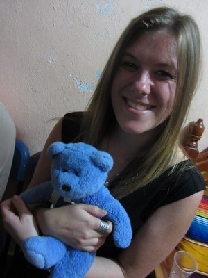 Blue Bear with Sarah