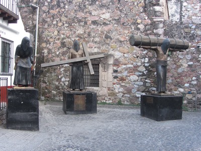 Statues of penitents, Ex-convent, Taxco, Mexico