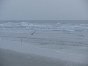 Stormy surf at sunrise, Cocoa Beach, Florida