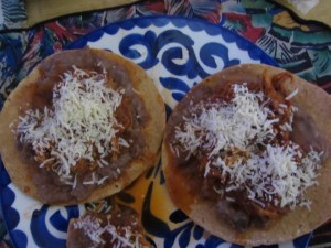 Tinga tosadas, Taxco, Mexico