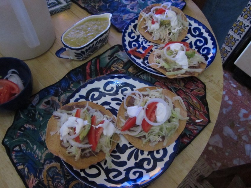 Tostadas with crema, Taxco, Mexico