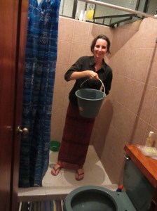 Ready to take a bucket shower, Mexico