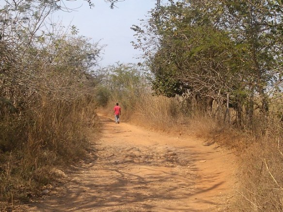 Walking a country road, Ocotito, Mexico