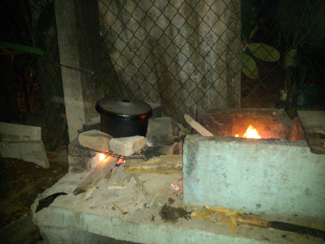 Outdoor cooking area, Family compound, Ocotito, Mexico