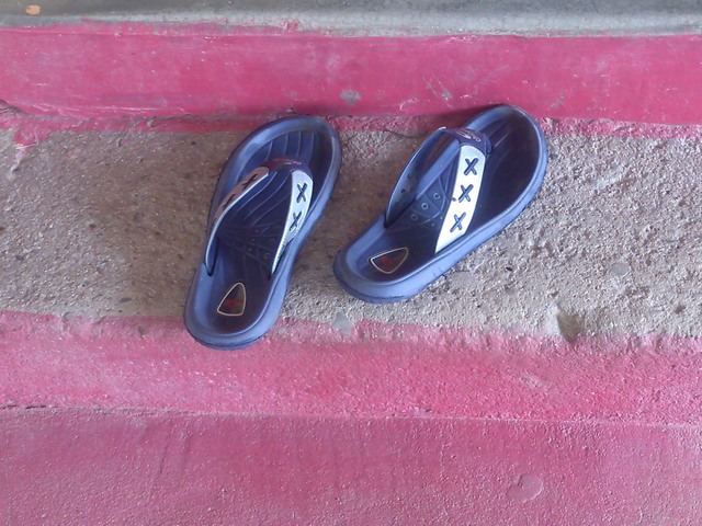 Sandals on front step, El Ocotito, Mexico
