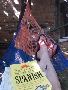 Studying Spanish in a hammock