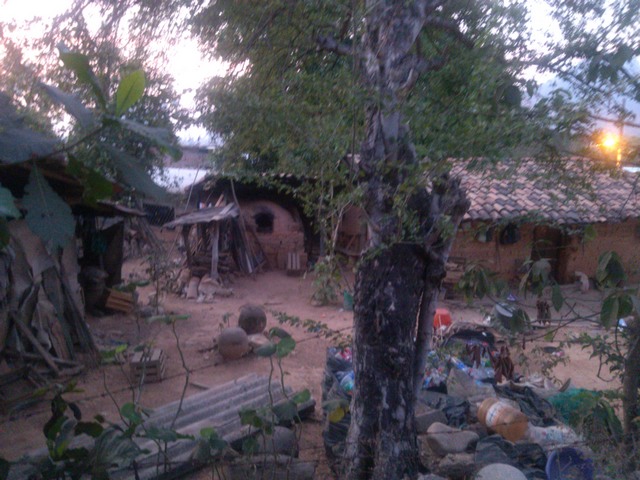 Old adobe house compound, Ocotito, Mexico