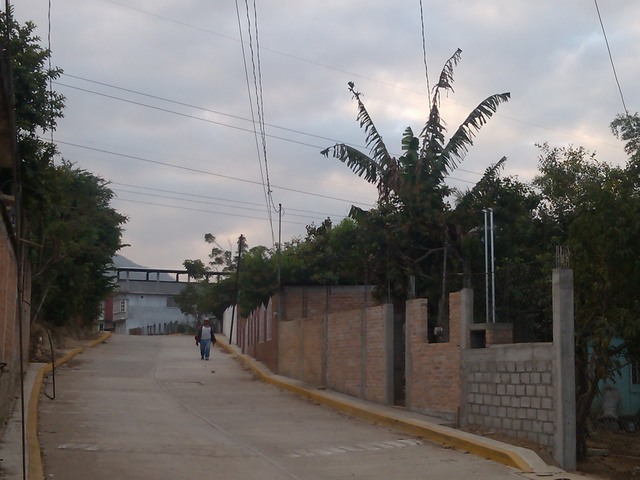 Walled street, Ocotito, Mexico