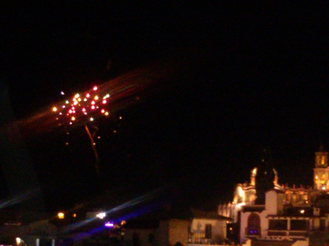 Fireworks over Taxco de Alarcon, Mexico