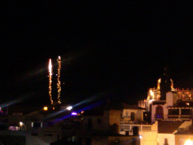 Fireworks over Taxco de Alarcon, Mexico