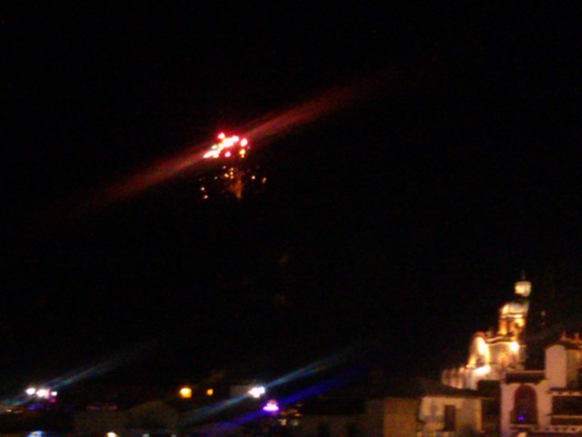 Fireworks over Taxco de Alarcon, Mexico