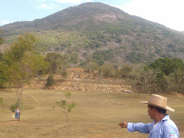 Ruins of the government mount, under one of the four points (directional mountians), Tehuacalco archeological site, Mexico