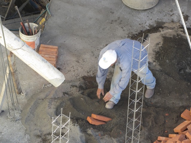 Brick catcher, Construction site, Future Hotel de Mineral de Taxco, Taxco de Alarcon, Mexico