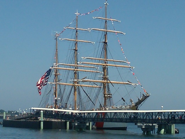 Ready to board, USS barque Eagle, Tall Ships festival, Portland,Maine