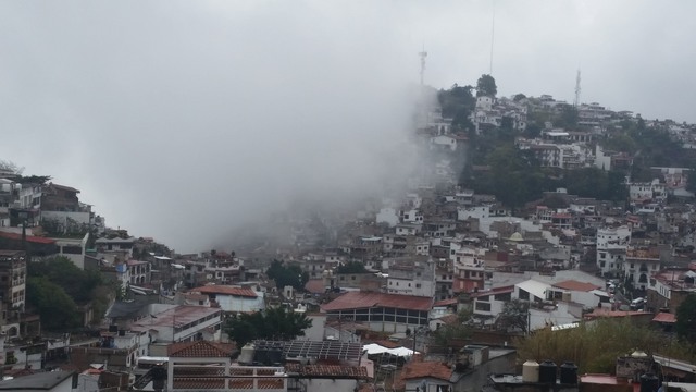 Fog engulfing Taxco de Alarcon, Mexico